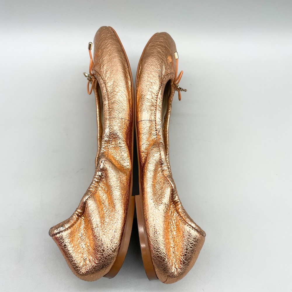 Sam Edelman Womens 9M Felicia Ballet Flats Rose Gold Metallic Leather Coquette - Picture 12 of 12